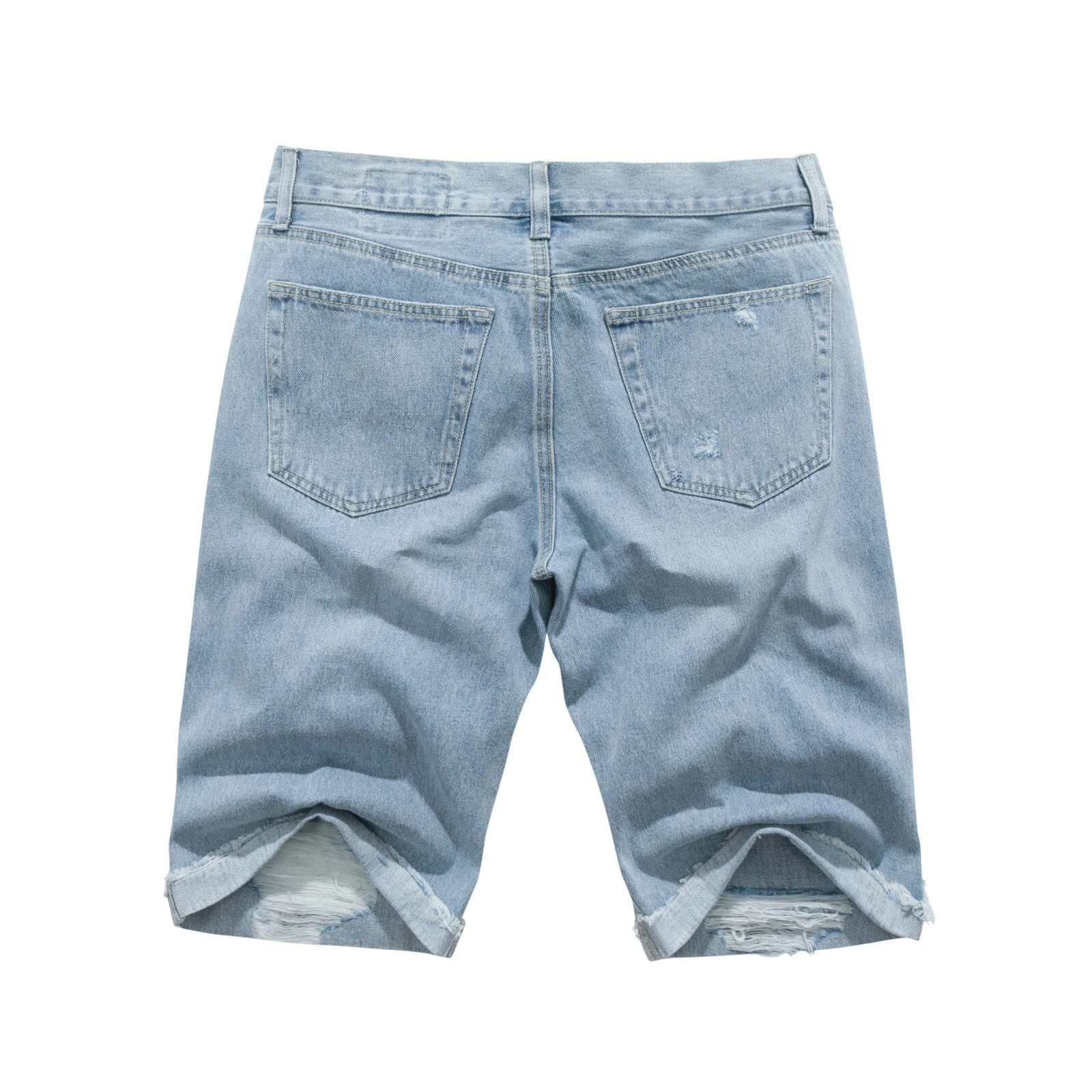 Light Blue Distressed Denim Shorts — Men's Relaxed Ripped Jorts (3) Light Blue Distressed Denim Shorts — Men's Relaxed Ripped Jorts